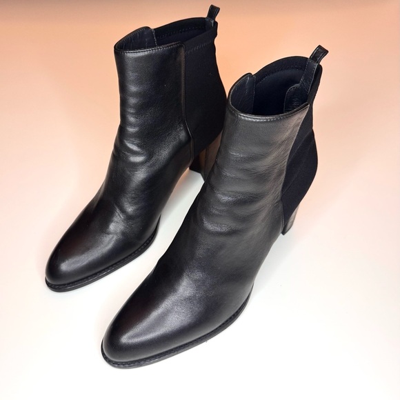 Stuart Weitzman Women’s Harper 80 Black Leather Booties Size- 10 - Picture 5 of 10